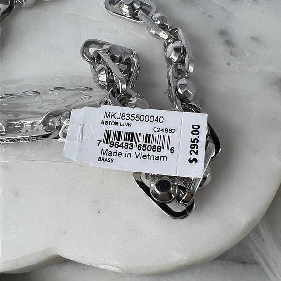 Michael Kors Astor Link 🔗 platinum finish 15” choker necklace $295 - Picture 7 of 7